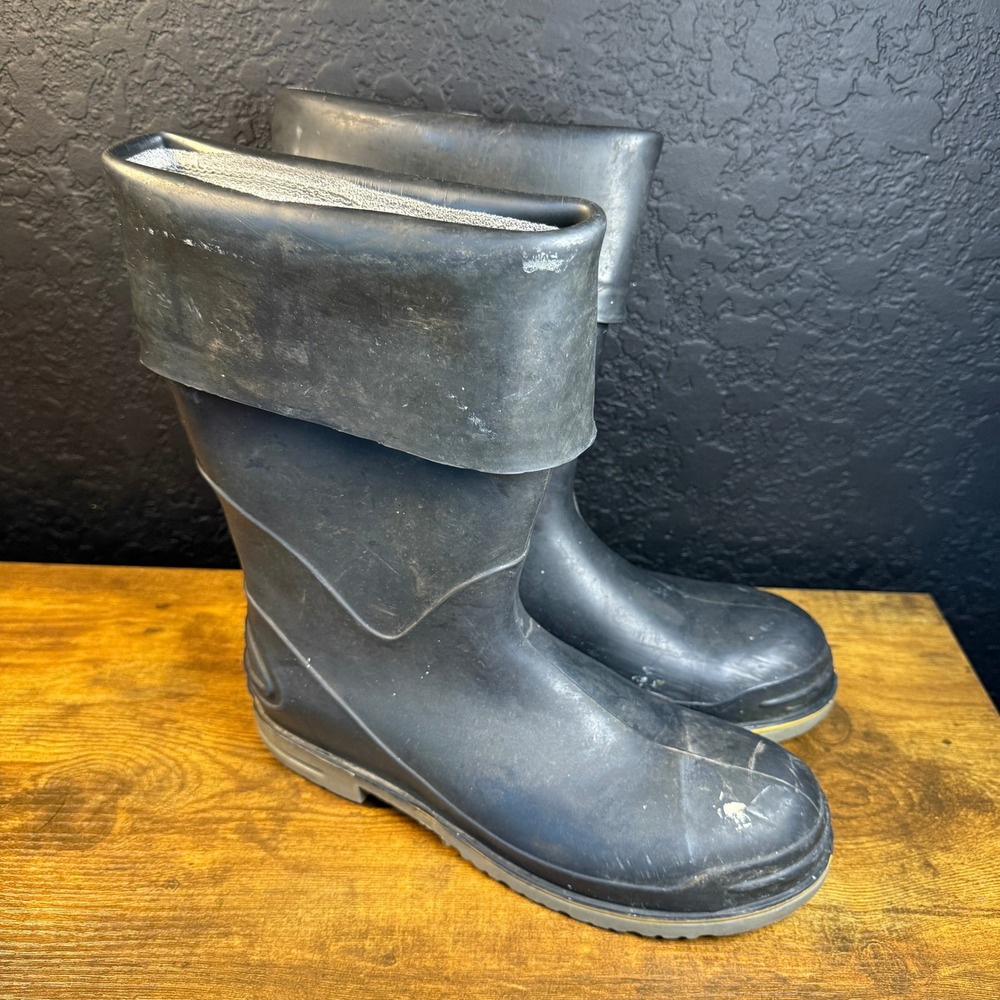Dunlop Protective Footwear ASTM F2413-11 Black Rubber Steel Toe Work Boots Men 9